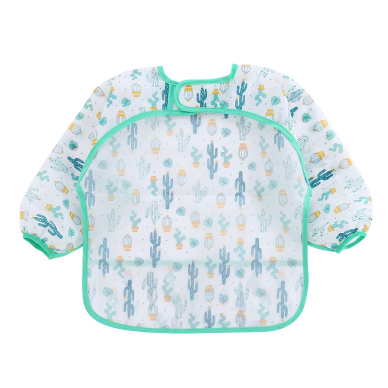 Cute Baby Bib Children Baby Kids Toddler Waterproof Long Sleeve Art Smock Feeding Bib Apron Fit 0-6 Years Unisex Baby Stuff