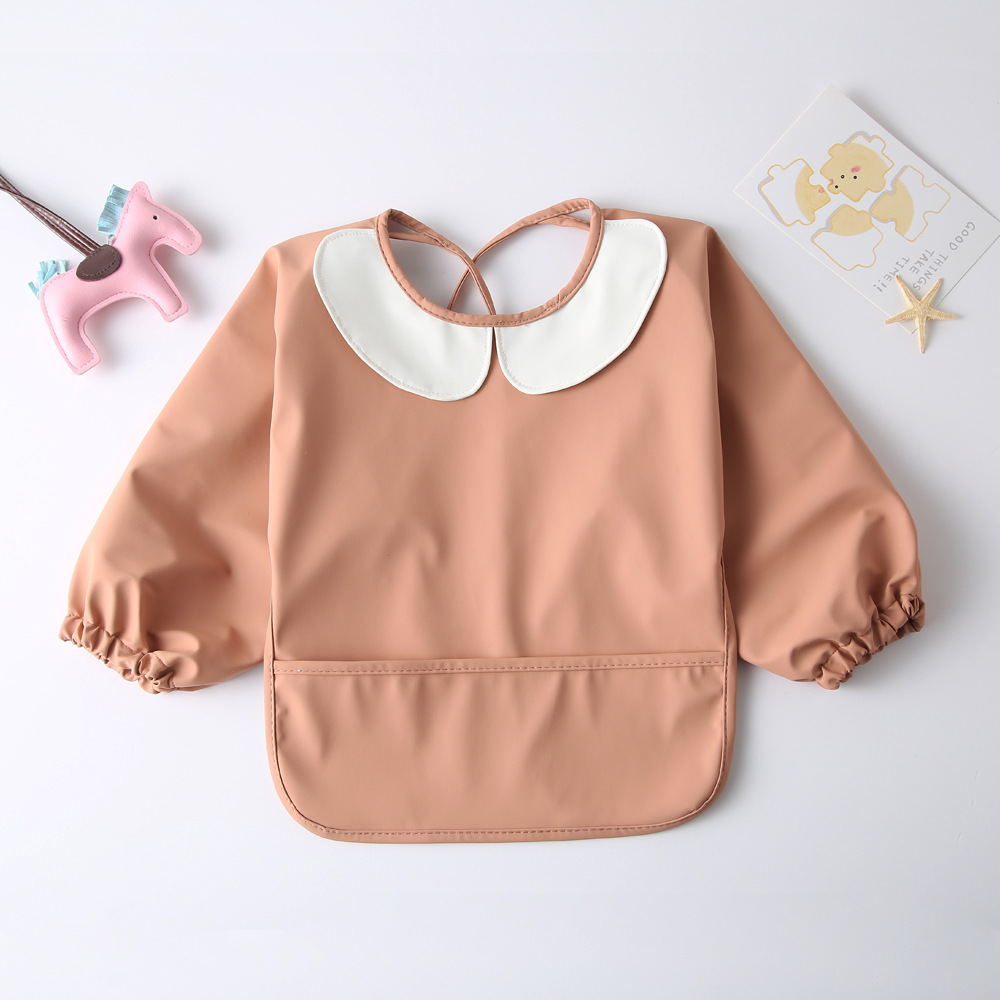 Bebê à prova dwaterproof água babadores arroto pano com bolso alimentação do bebê desenho blusa para crianças acessórios do bebê infantil avental crianças coisas: 7 / S(6-12M)
