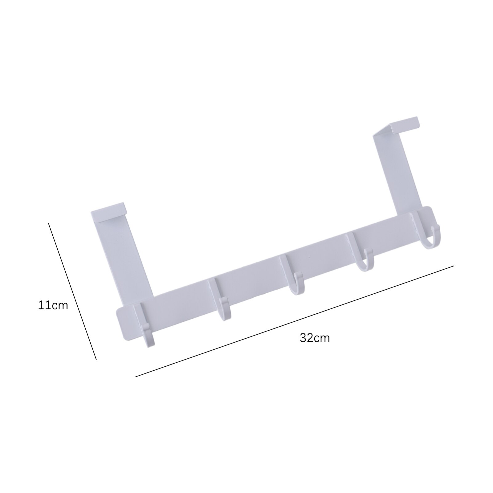 Crochet de porte arrière pour armoire de cuisine, espace porte arrière en Aluminium, support de rangement suspendu, outils d&#39;organisation d&#39;épicerie: White 5 Hooks