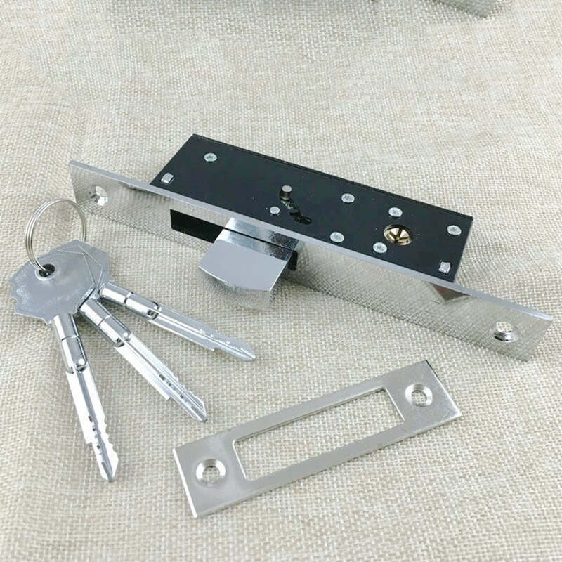 Aluminium schuifdeur haakslot, onzichtbaar slot, houten deur, fotolijst glazen deur, kruissleutel, duurzaam