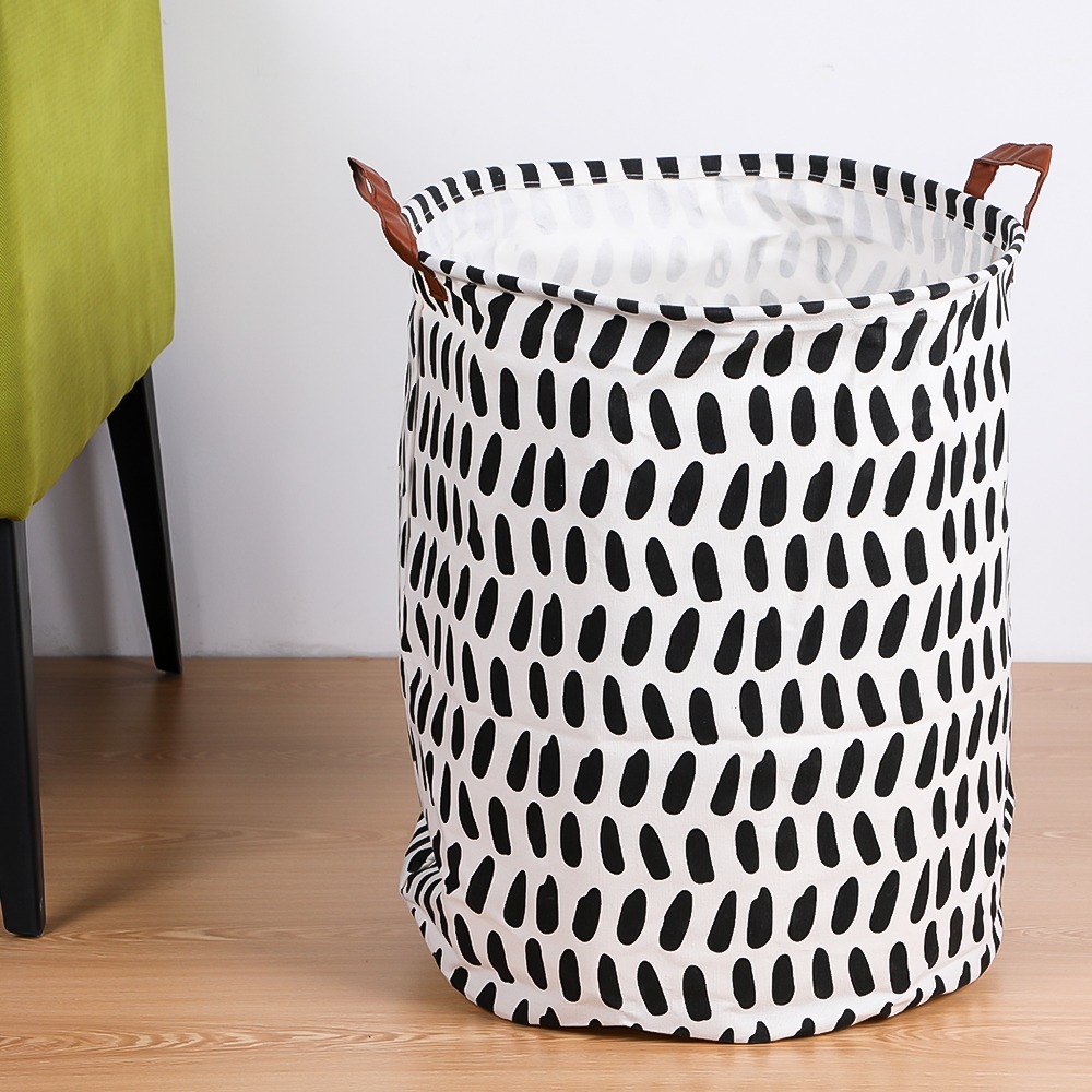 Panier de rangement rond large, sac à linge, bac d'organisation, pour vêtements, jouets, rabattable avec une grande capacité, 1 pièce: 1-L