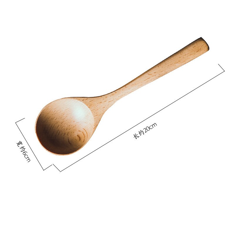 Large Wood Spoon Long Handled Wooden Soup Spoon Ladle Big Dessert Spoon Big Dinner Tablespoon Big: M