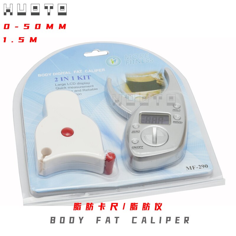 2In 1 Kit Digitale Lichaamsvet Remklauw En Lichaam Meetlint Digital Body Fat Analyzer + Meetlint Pack Huid spier Tester