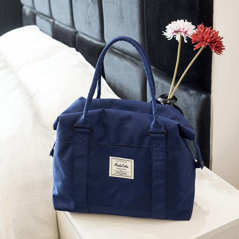 Dy bagagem de viagem curta bolsa de viagem feminina coreano-estilo mão bolsa em forma de pequeno grande: Deep Blue Small