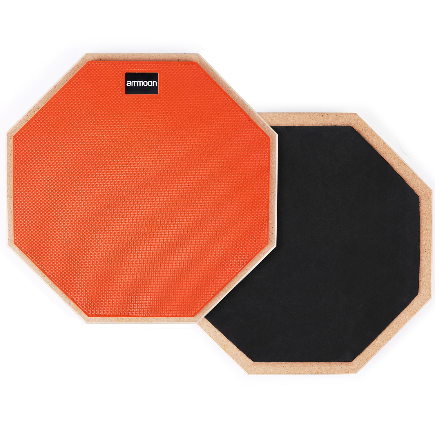 ammoon 12 Inch Drum Practic Pad Silent Drum Rubber Wooden Dumb Drum with Drumstick Carry Bag Support purchase: orange 12 INCH