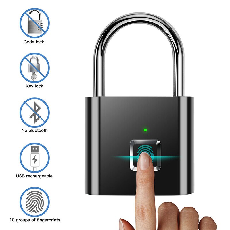 Portable smart fingerprint electronic lock file cabinet lock locker luggage lock USB charging fingerprint lock
