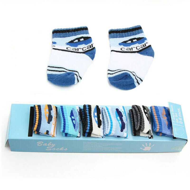 Calcetines de algodón transpirables para bebés, calcetín cómodo para niños y niñas, 7 pares, para la Semana del