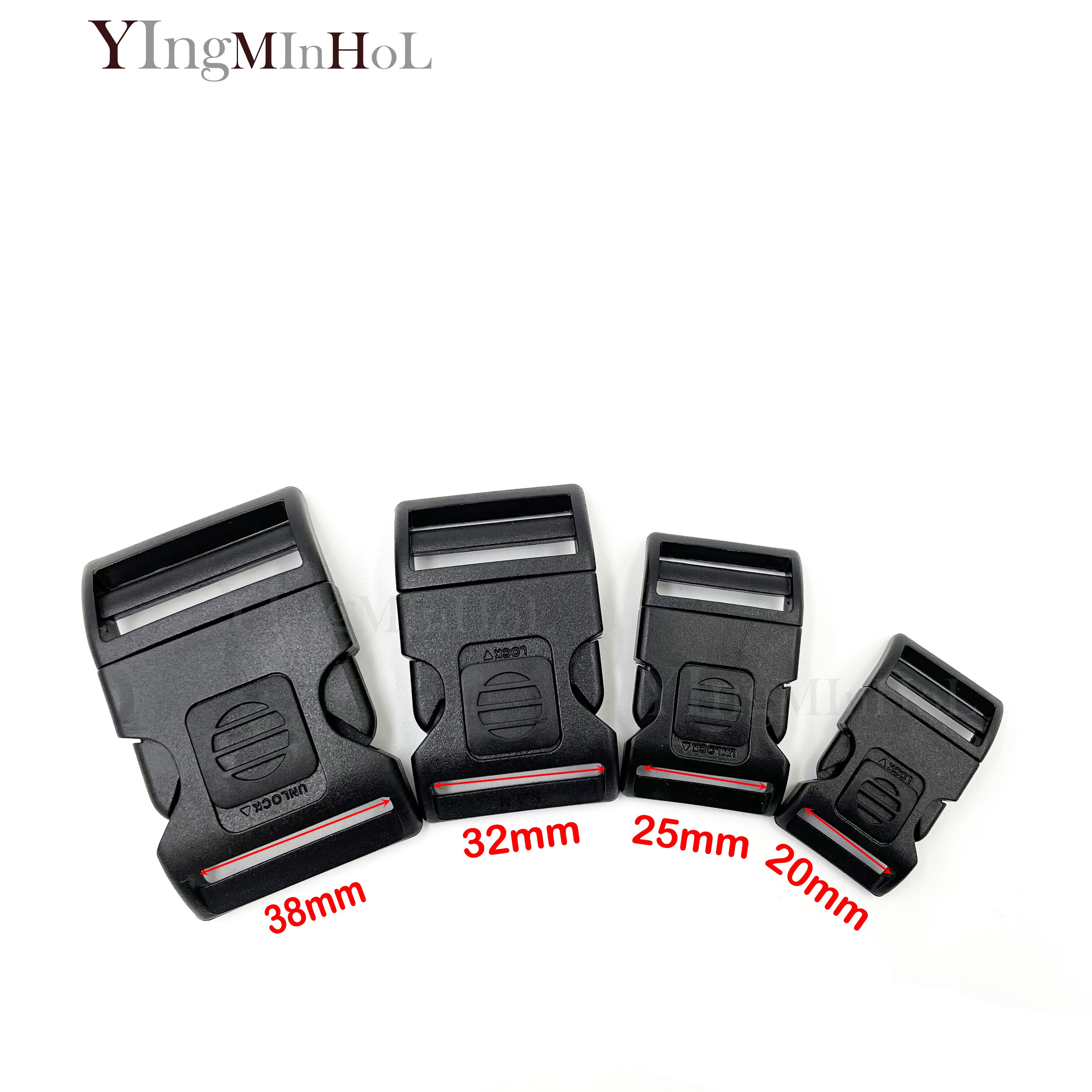 1 pz fibbia a sgancio laterale in plastica fibbie autobloccanti nere per borse da campeggio con cinturini per zaino