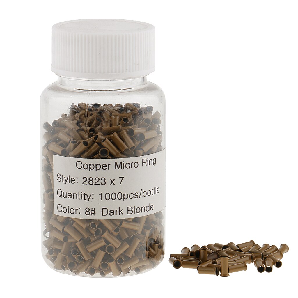 Micro anillos de enlace de 5mm para extensiones de cabello, herramienta de cuentas de cobre, anillos de enlace, Extensiones De Plumas, 1000 unids/botella