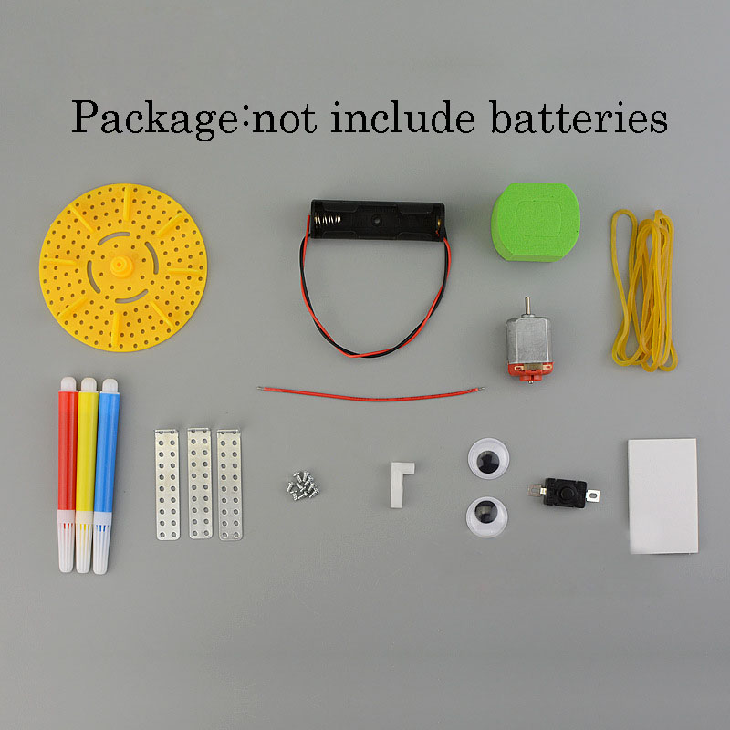 Gizmo científico DIY para niños, Robot de Graffiti, rompecabezas ensamblado hecho a mano, juguete Simple, materiales didácticos de física, 1 pieza