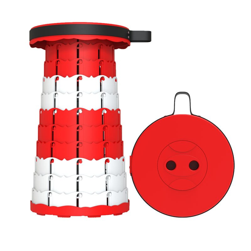 Outdoor Rainbow Telescopic Stool Portable Folding Stool Telescopic Fishing Stool Sgabello Da Pesca Telescopico Sketching Stool: Red white