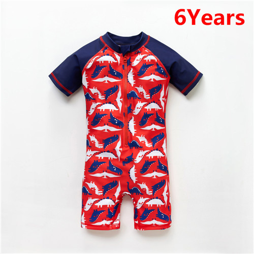 Conjunto de biquini infantil para meninos, roupa de banho estampa de desenho animado para 12 meses a 8 anos, moda praia com estampa de peixe: 6T