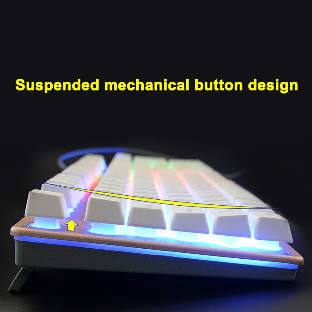Gaming Mechanical Keyboard Game Backlit Wired Keyboard Mouse Set For PC Floating Keyboard Kit Computer Colorful Keyboard
