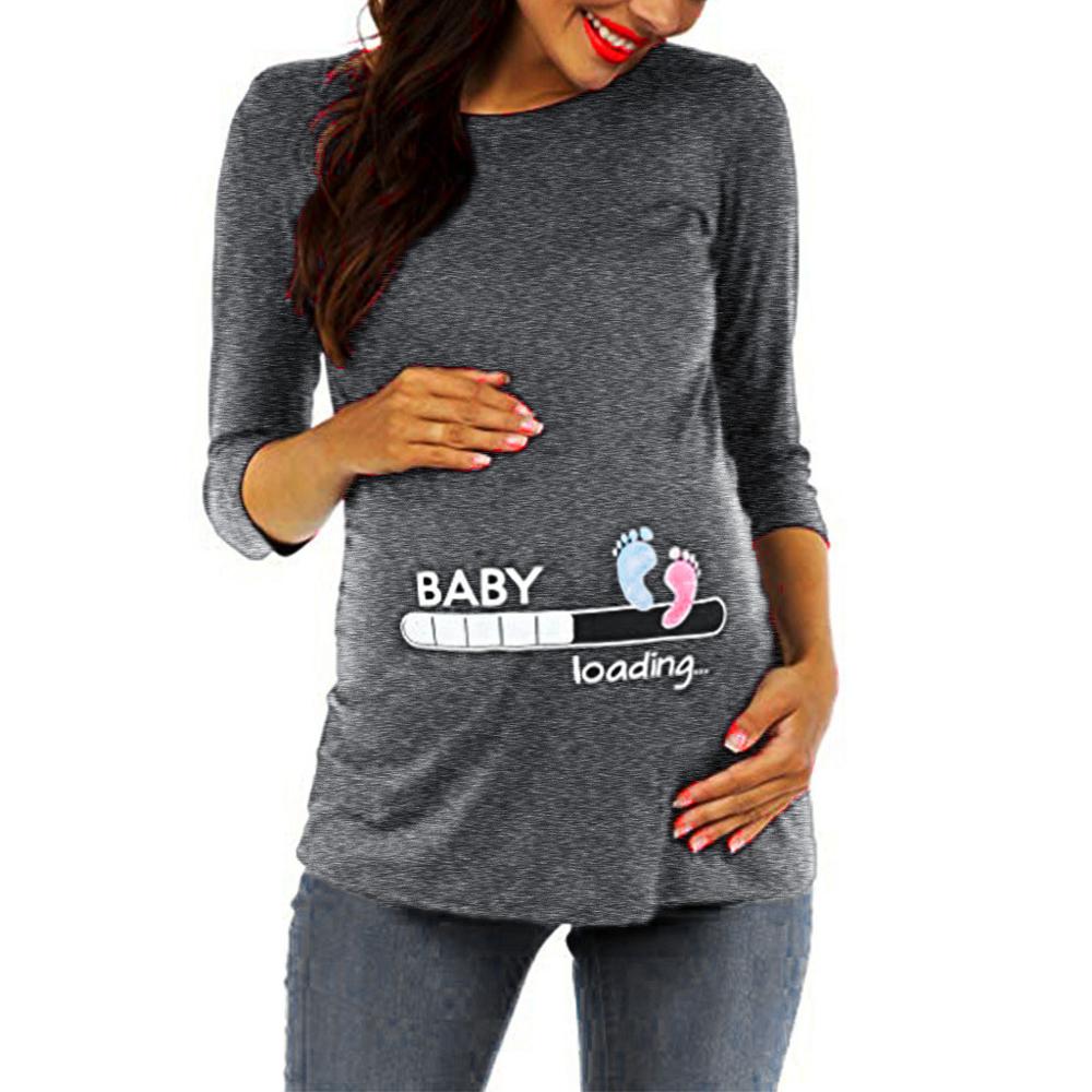 female pregnancy seven-point sleeve cartoon shirt thin maternity dress summer maternity shirt women&#39;s clothing