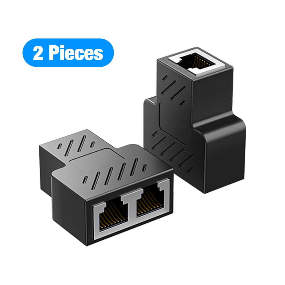 RJ45 Splitter 1 to 2 Ethernet Adapter Internet Network Cable Extender RJ45 Connector Coupler for PC TV Box Router: Lavender