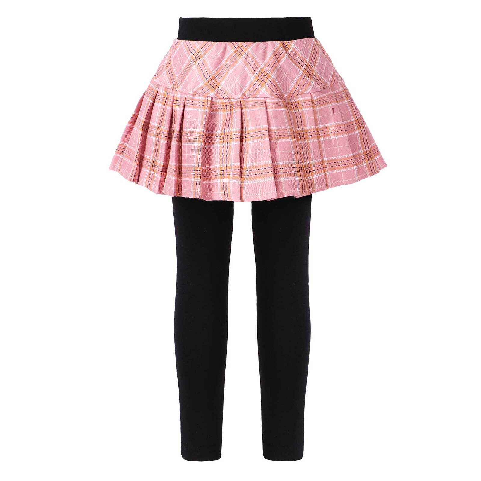 Girls Leggings Skirt Pencil Pants Plaid Pleated Skirt-pants Ballet Dance Wear Spring Autumn Children Trousers Kids Clothes: Pink / 160