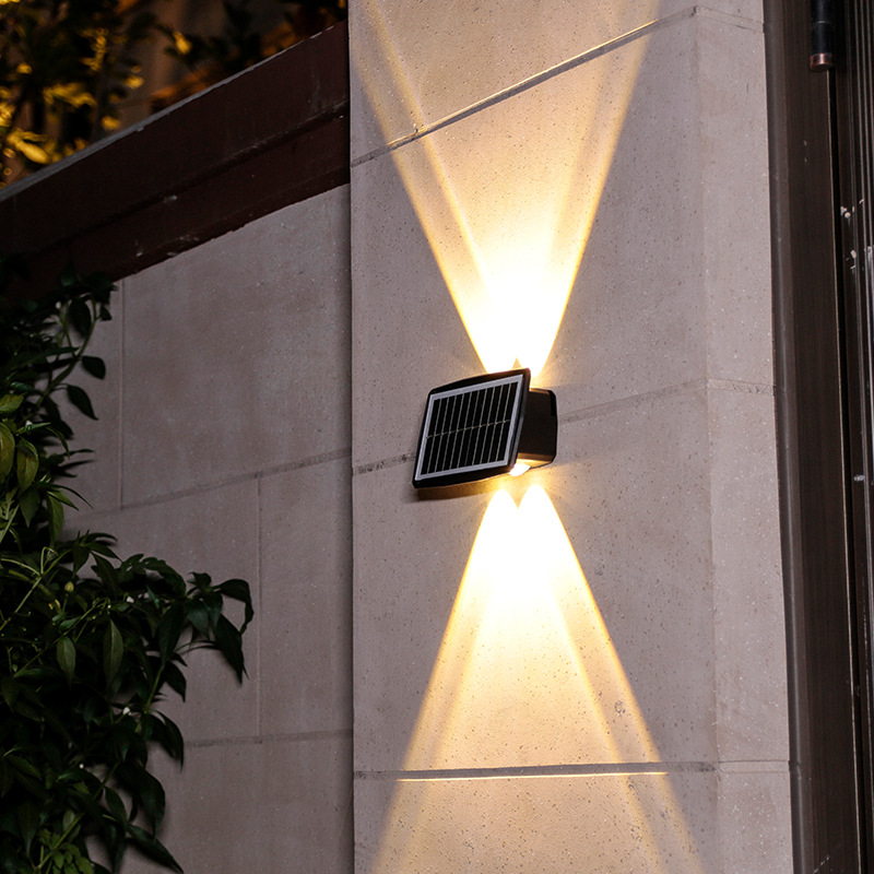 Lámpara Solar de pared Led para exteriores, decoración impermeable, lámpara de jardín, iluminación luminosa arriba y abajo para pared, porche, balcón, jardín y calle: naranja / 6-10 vatios