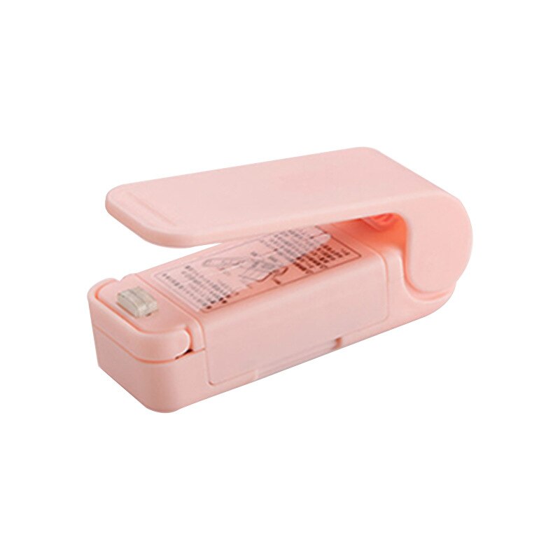 Mini matpåse värmeförseglare, bärbar förseglingsmaskin för plastpåsar matförvaring snacks, mini påsförslutare, chipspåsar: Rosa