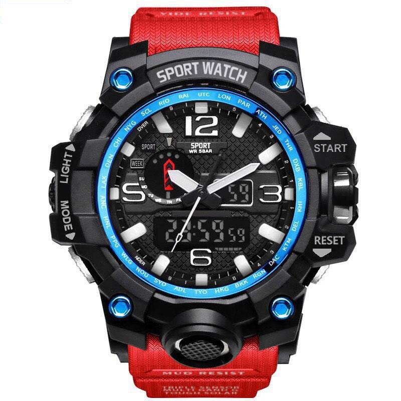 Relojes Horloge Mannen Mode Sport Quartz Klok Heren Horloges 50 m Waterdicht Luxe Waterdicht Horloge Relogio Masculino: red