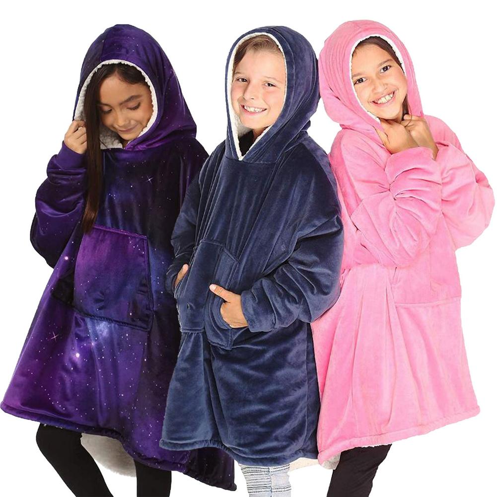 Tv fleece deken capuchon wintertrui voor kinderen dekens kinderbadjas bank gezellige deken warm