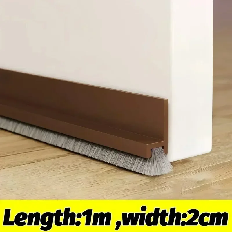 Door Sealing Strip Self-adhesive Door Bottom Gap Filling Sealing Strips Insect Proof Brush Strip Windproof Soundproof Door Tape: Brown / Other