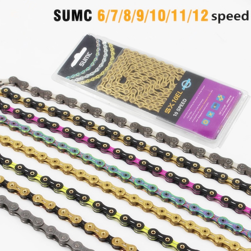 Sumc mtb mountainbike kæde 8/9/10/11/12 speed hule cykelkæder 24/27/30 speed 116l folde landevejscykel cykeldele