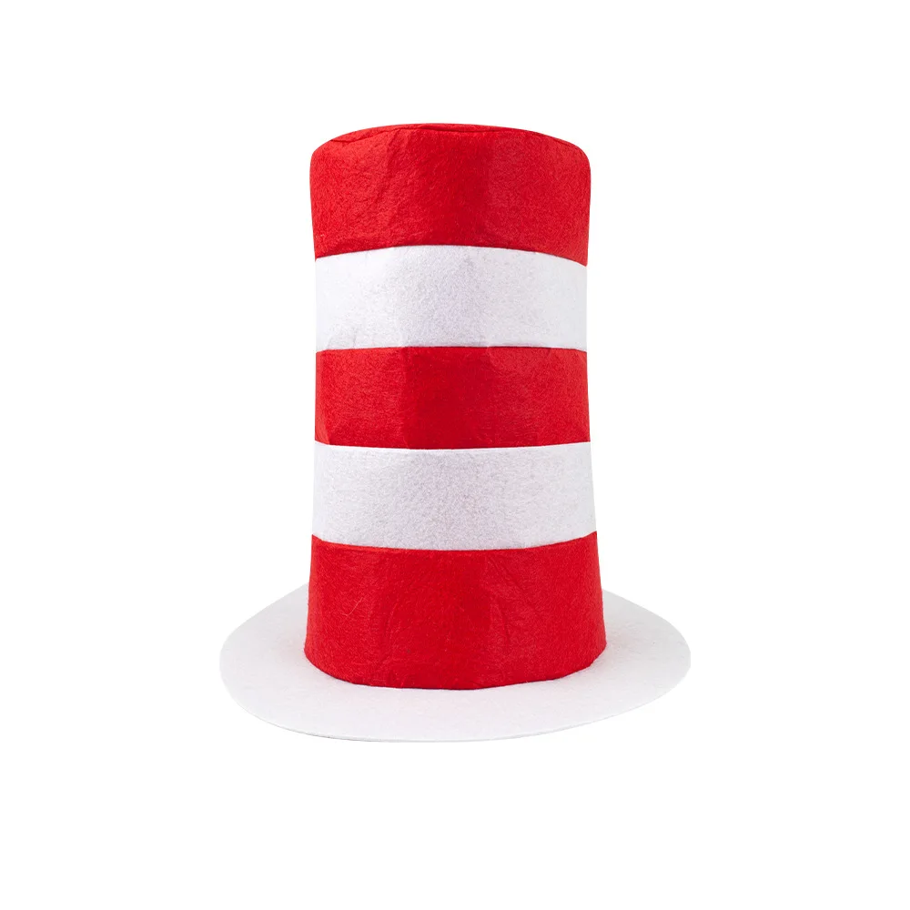 Children Adults Striped Top Hats Red and White Stripes Costume Hat Cosplay Props for Party Birthday Halloween