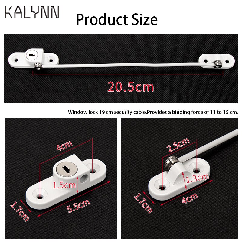 1-6PCS Kids Window Door Cable Restrictor Lock Child Baby Safety Security Wire Catch with Keys Public and Commercial Applications