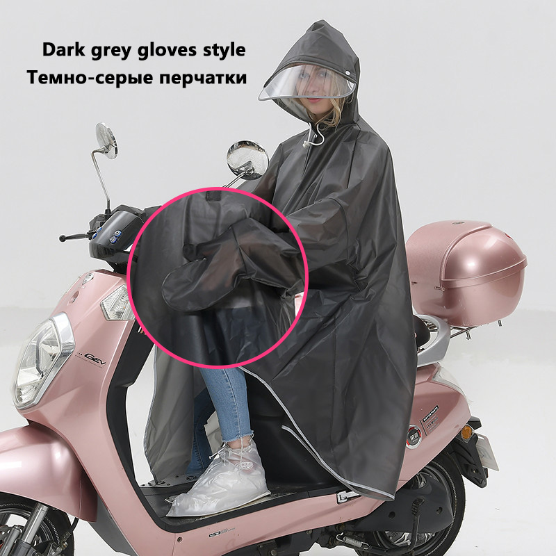 Kvinder mænd regnfrakke reflekterende kanthandsker uigennemtrængelige elektriske kapper cykling ridning nat reflekterende hætteklædt regnfrakke: Sorte handsker