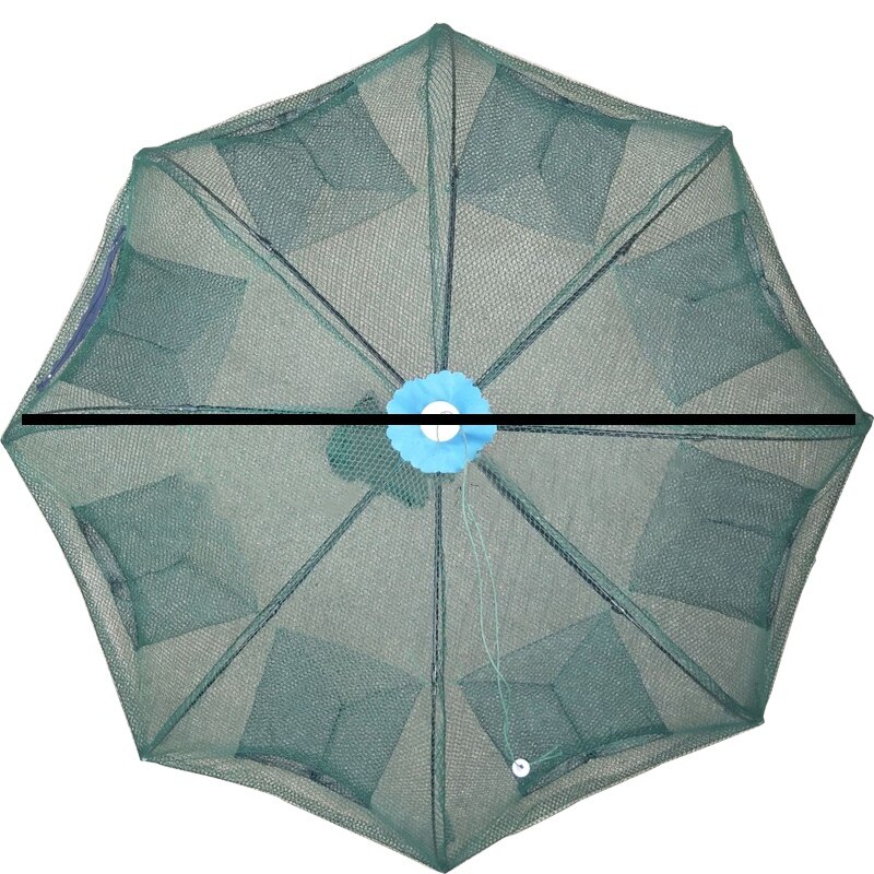 8 trous filet de pêche plié Portable hexagone poisson réseau coulée filets écrevisse crevette receveur réservoir piège chine Cages maille: Default Title