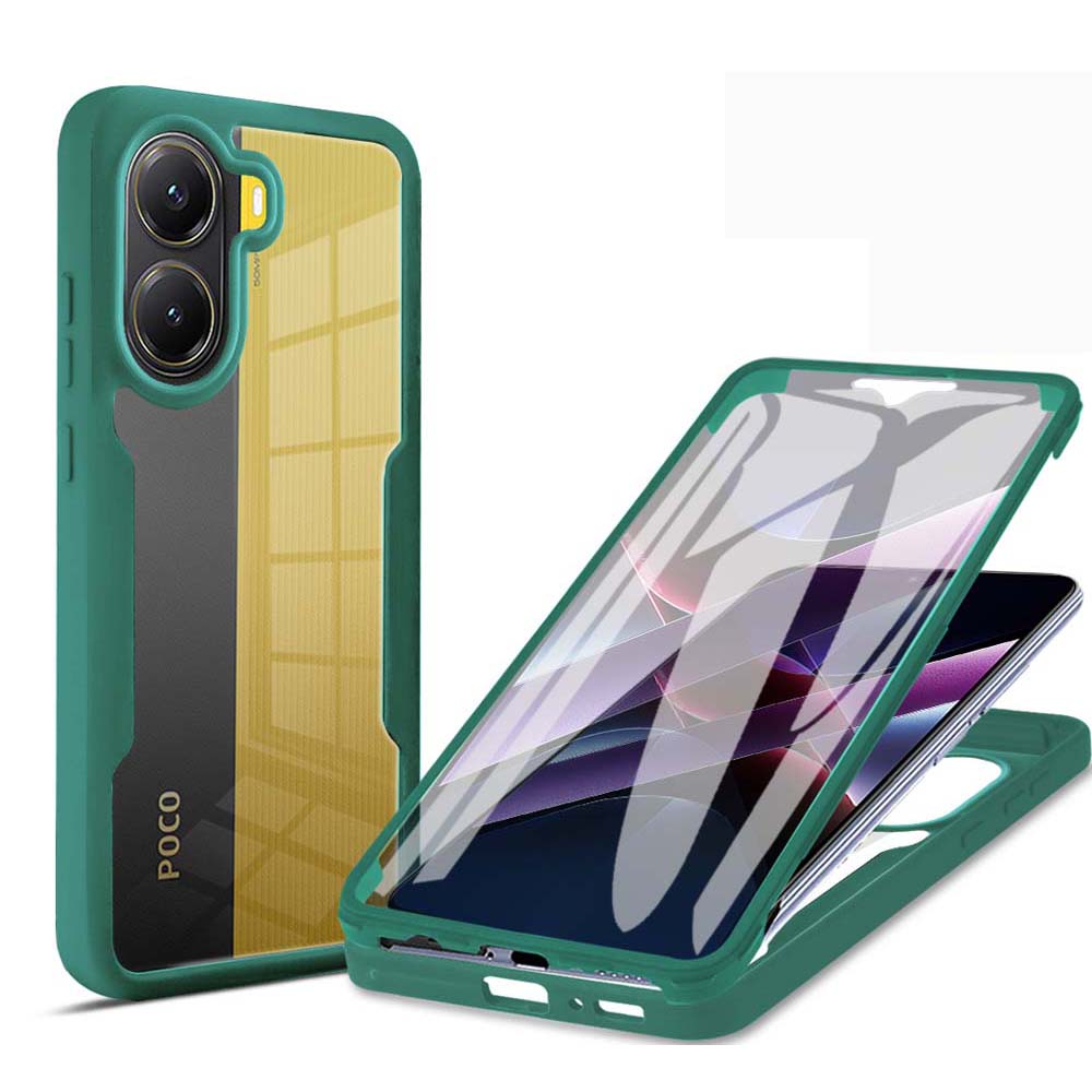 360 Full Body Screen Protector Transparent Case For Mi POCO X7 X6 Pro X3 NFC Shockproof Phone Cover For POCO F6 F5 Pro C65