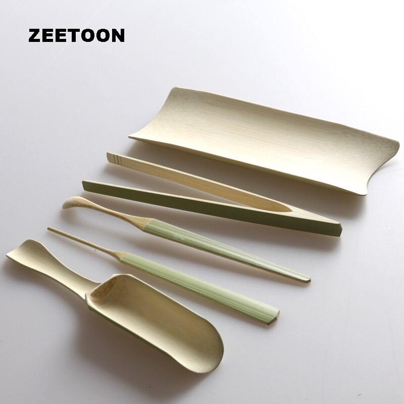 Service à thé en bambou naturel | Cérémonie du thé Chahe Cha Ze pelle à aiguille, pince d'extraction, service à thé Kung Fu ensemble d'accessoires, outil de café