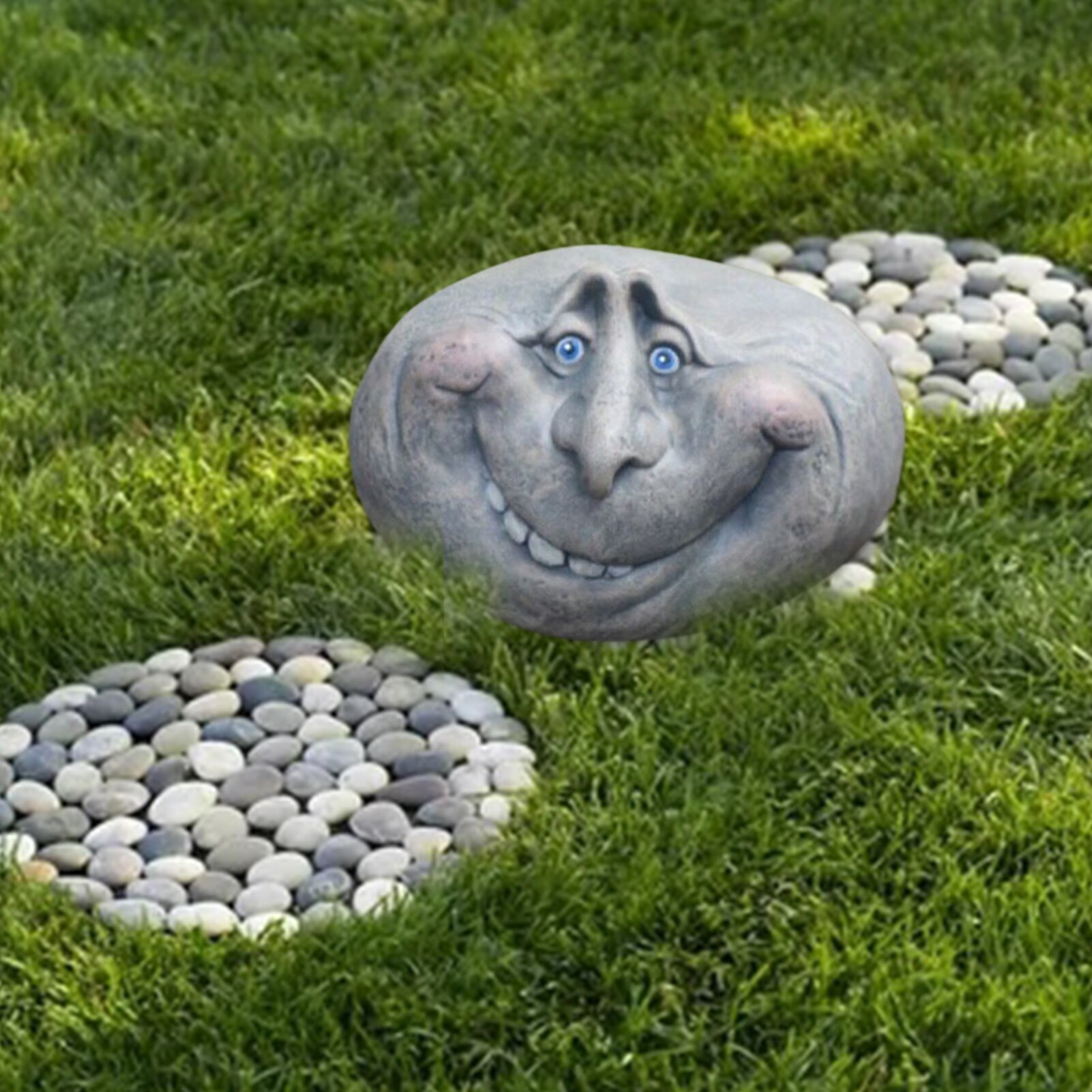 Rock cara jardín arte esculturas de resina místico jardín piedras para interior exterior Patio porche casa decoración . Exclusivo.