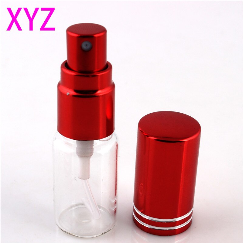 XYZ-Mini flacon de parfum Portable vide en verre avec atomiseur contenant pour cosmétiques de voyage, 5 pièces, 5 ML ou 10 ML: 10ml / Rouge