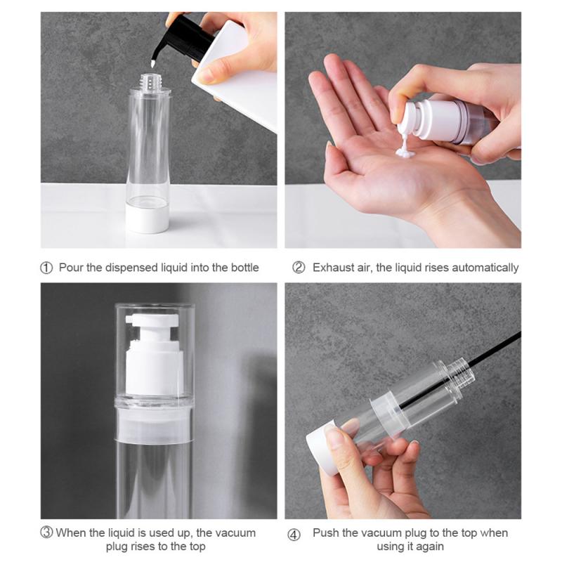 30/50/100ml Reise luftlos Drücken Flasche Pumpe Leere sprühen Emulsion flasche Kosmetische Vakuum Schäumen flasche transparent tragbare