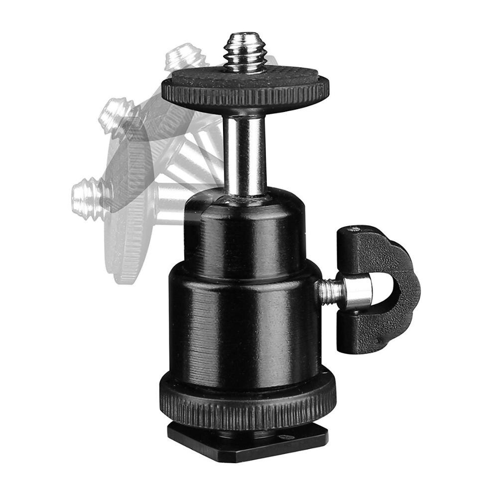 Tête de trépied mini 360 degrés caméra trépied Mini tête à bille tête de chaussure chaude adaptateur à 1/4 vis montage DSLR caméra accessoires