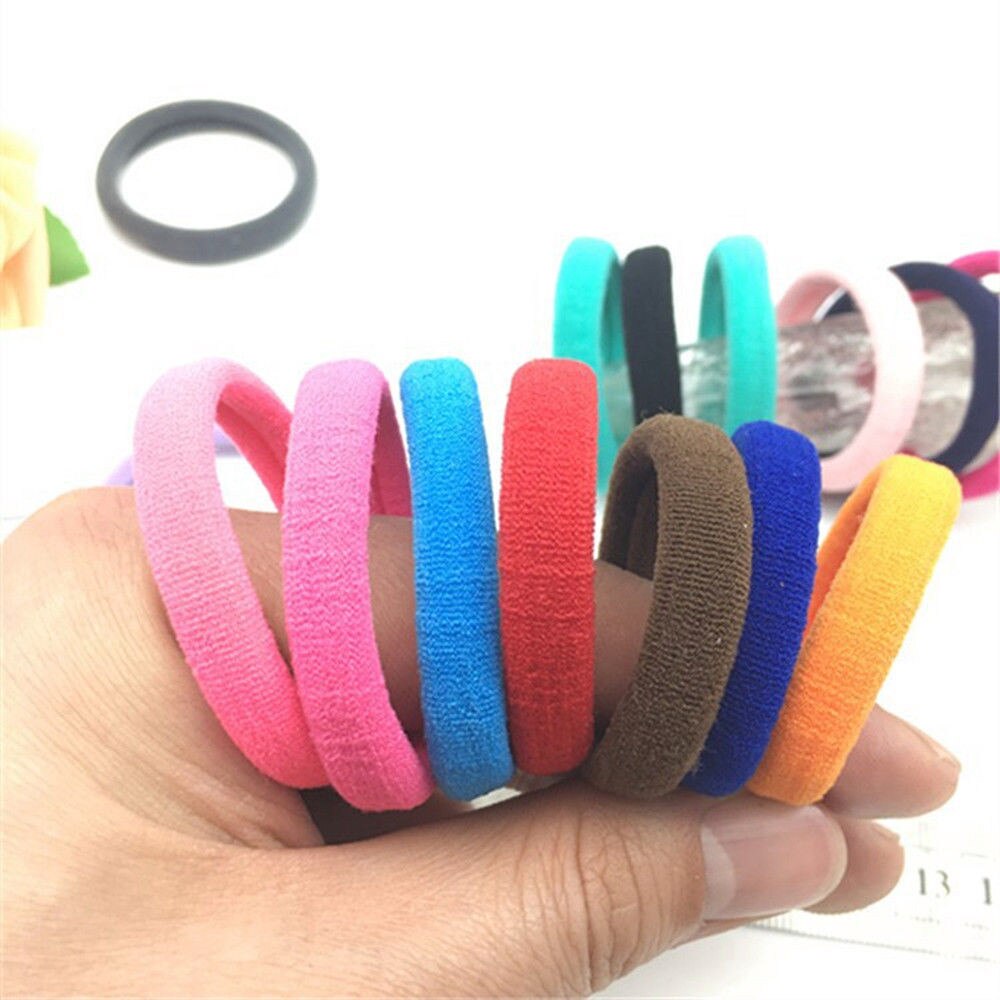 Gomas elásticas para el pelo para niña, accesorios coloridos fluorescentes negros para el cabello, coleteros de goma, soporte, 50 Uds.