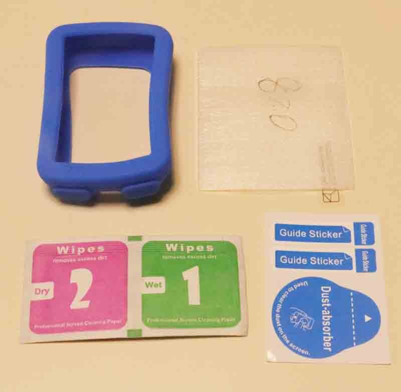 Al aire libre ciclismo Edge 820 computadora de caucho de silicona funda protectora con película para pantalla templada Protector barato para Garmin Edge 820: Blue