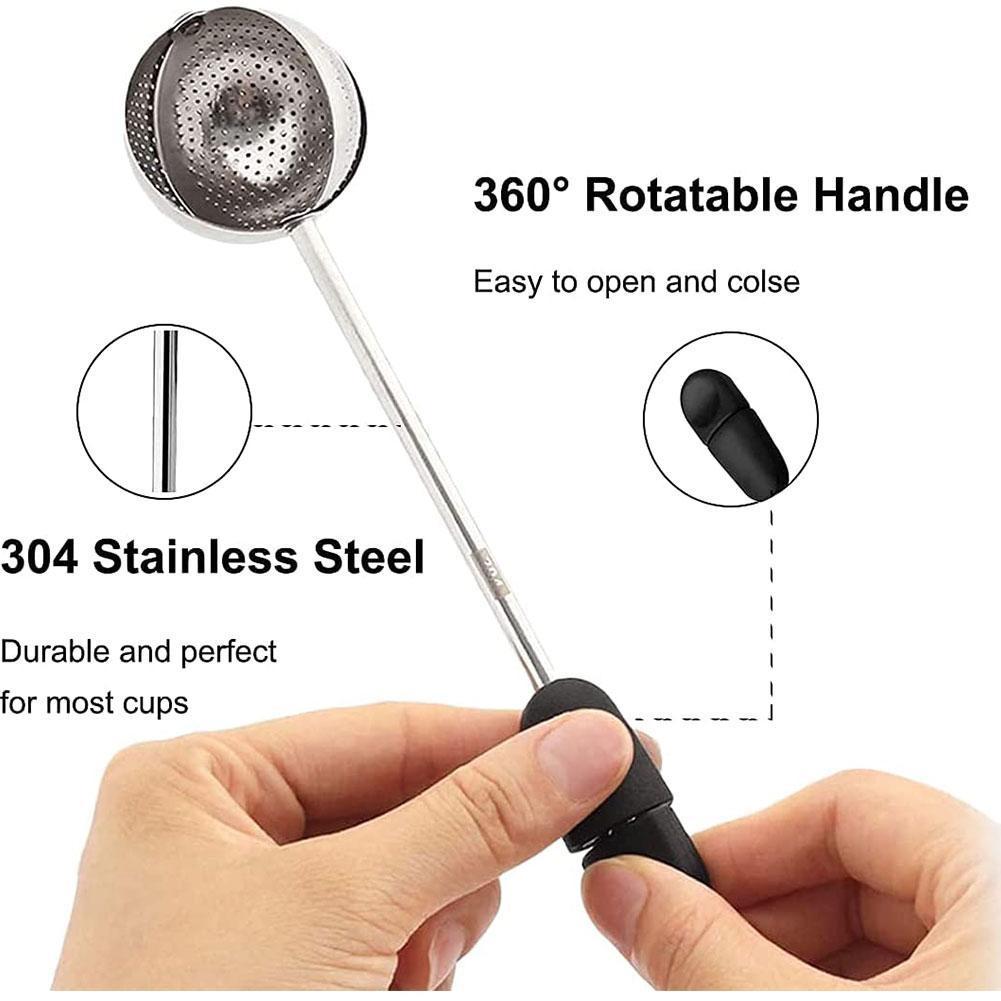 Steel Tea Maker Filter Tea Infuser Ball Portable Fine Tea Mesh Teaware Handle Tea Rotation Tool Degree Filter 360 M1a7
