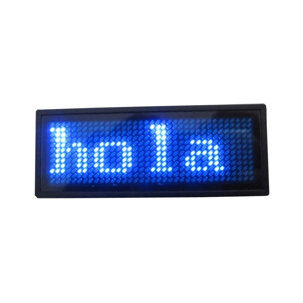 Blue Scrolling LED Name Badge Tag Programmable Sign Moving Scrolling Message Display