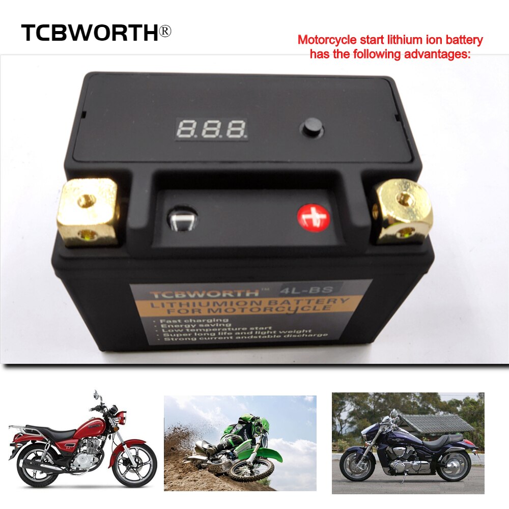 4L-BS 12V Motorcycle Start Battery Deep Cycle 2Ah CCA 160A LiFePO4 Scooter Lithium Battery BMS LFP Replaces YTX4L-BS YT4L YTX4L