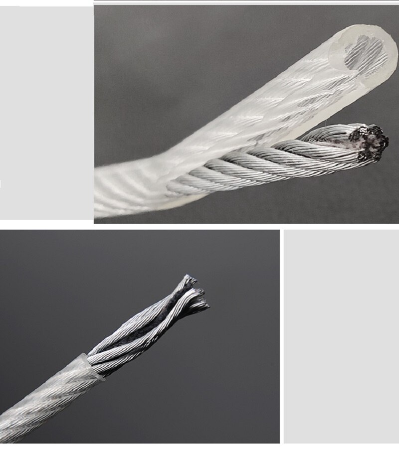 1.5MM--10MM, Transparent galvanized steel wire rope PVC plastic coated greenhouse grape trellis passion fruit soft clothesline