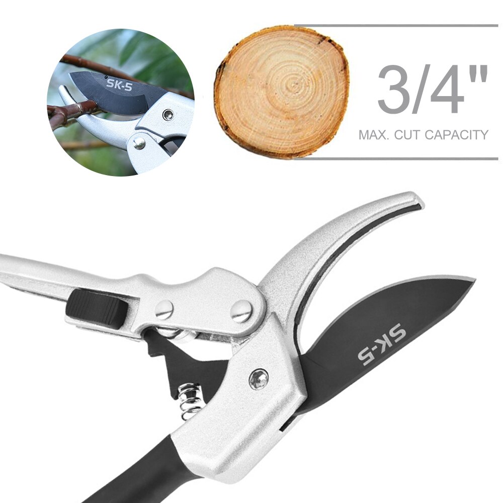 Anvil Pruner Hand Pruning Shears Branch Trimmer Tree Limb Cutter Scecateur Gardening Tool Cut Up to 3/4" for Patio Lawn Garden