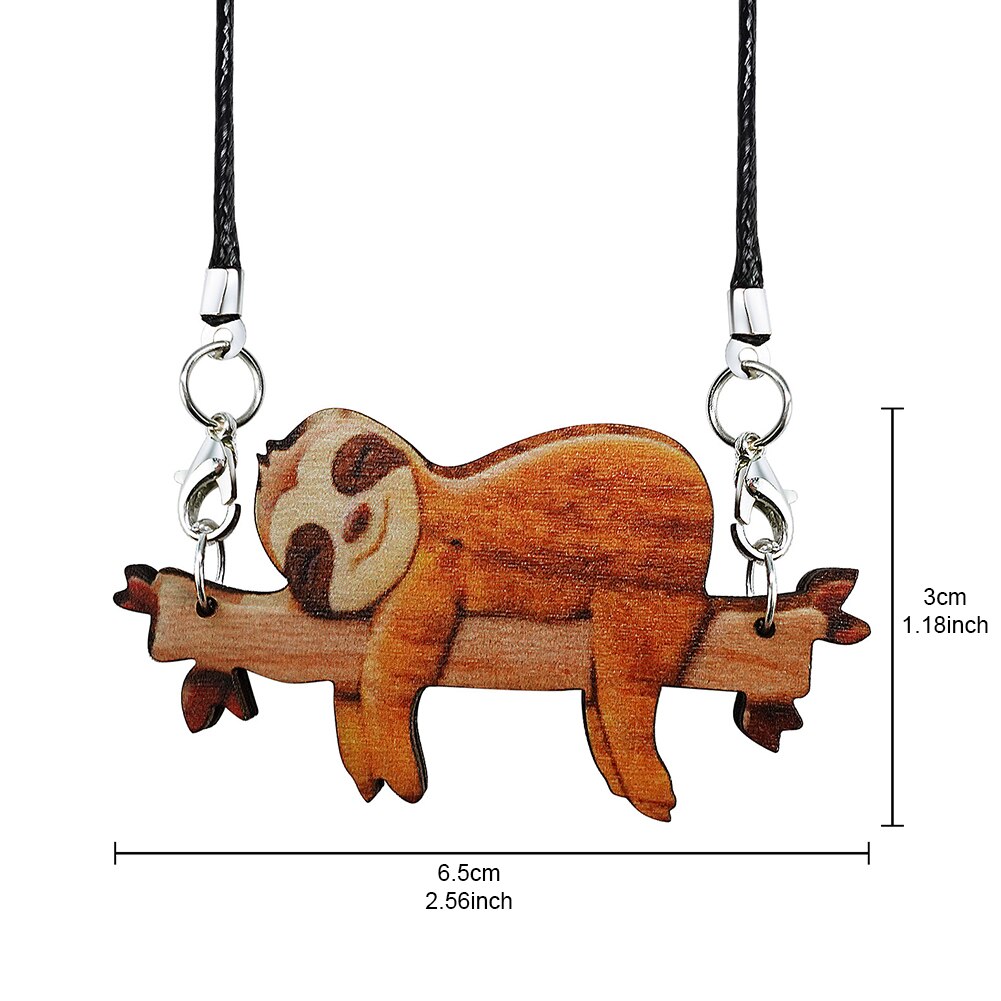 1Pc Houten Luie Luiaard Auto Hanger Auto Achteruitkijkspiegel Hanger Cartoon Cutehanging Ornament Auto Interieur Accessoires