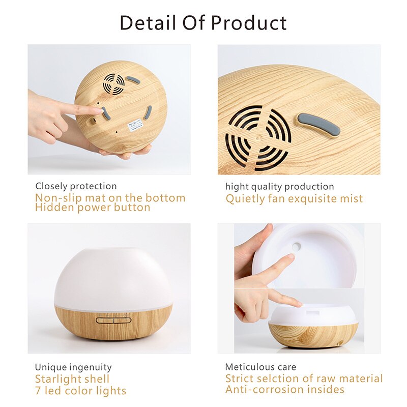 GX.Diffuser Timer LED Lamp Aromatherapy Diffuser Ultrasonic Aroma Diffuser Humidifier Electric Mist Maker Essential Oil Diffuser