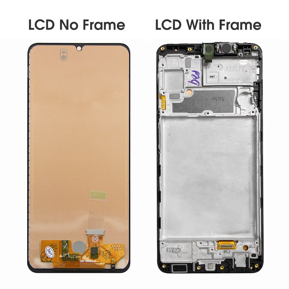 Test al 100% per Samsung Galaxy A22 4G Display LCD Touch Screen Digitizer con cornice per Samsung A225F A225F/DS A225M LCD