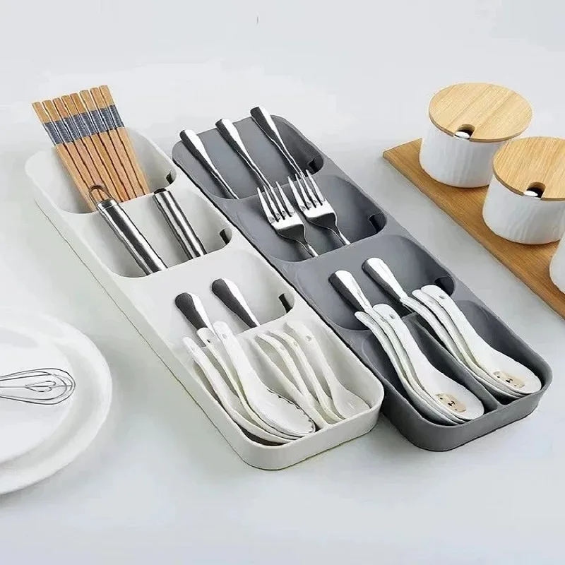 Plateau de rangement de couverts polyvalent, fourchette cuillère, organisateur compartimenté, tiroir de cuisine, boîtes de rangement catégorieisées