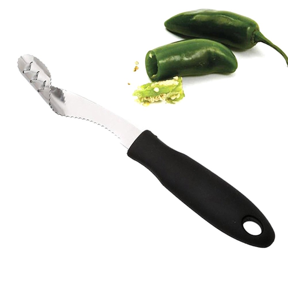 Rvs Jalapeno Popper Peper Corer Tool Gekartelde Rand Beluchtingstanden Tool JS22