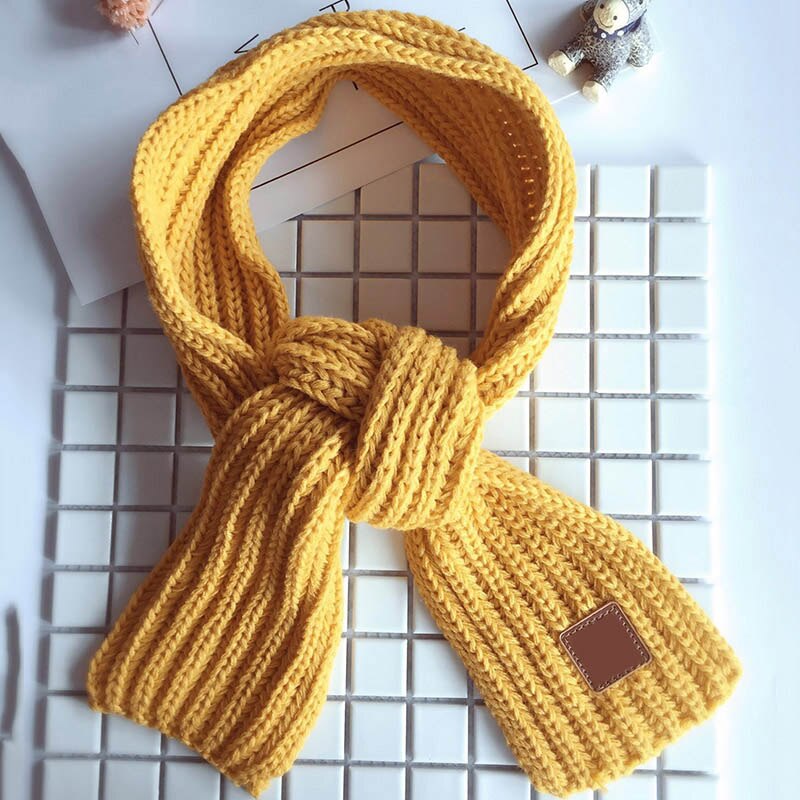 Foulard bébé, mignon, écharpe, pour cou, couleur unie, pour garçons et filles: yellow