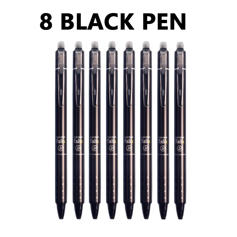 0,5mm retractable erasable gel pens with refills, black/blue gel ink, built-in eraser, office supplies, exam stationery: Light yellow